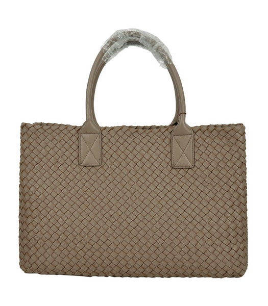 Bottega Veneta Papavero tessuto Cabas agnello borsetta in Grey_Apr